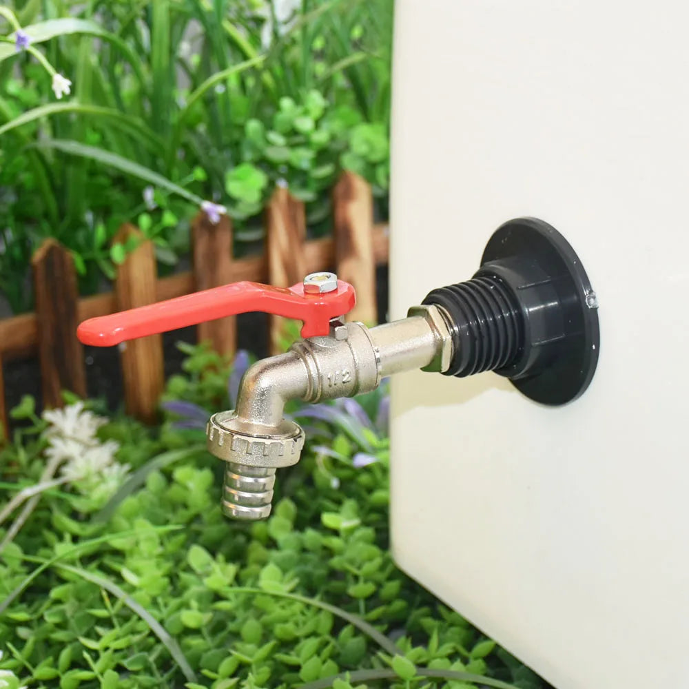 Hydravax IBC Tank Adapter Ventil | 16 mm Anschluss | Gewinde Wasserhahn Verbinder | Regentonne Schlauchadapter