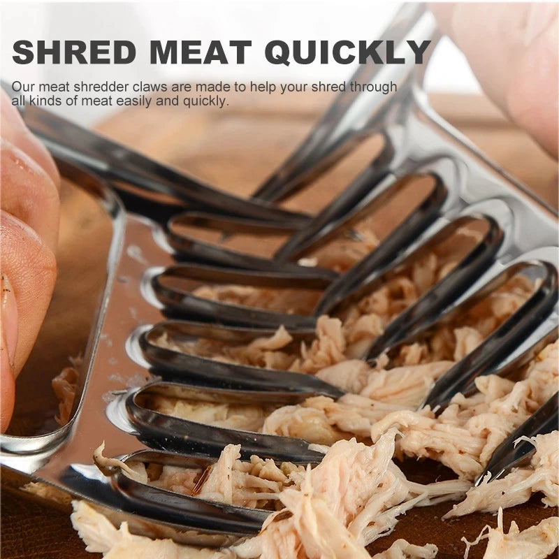 CLAWPURE BBQ Fleischkrallen Set | Edelstahl | 2 Stück | Fleischzupfer & Shredder