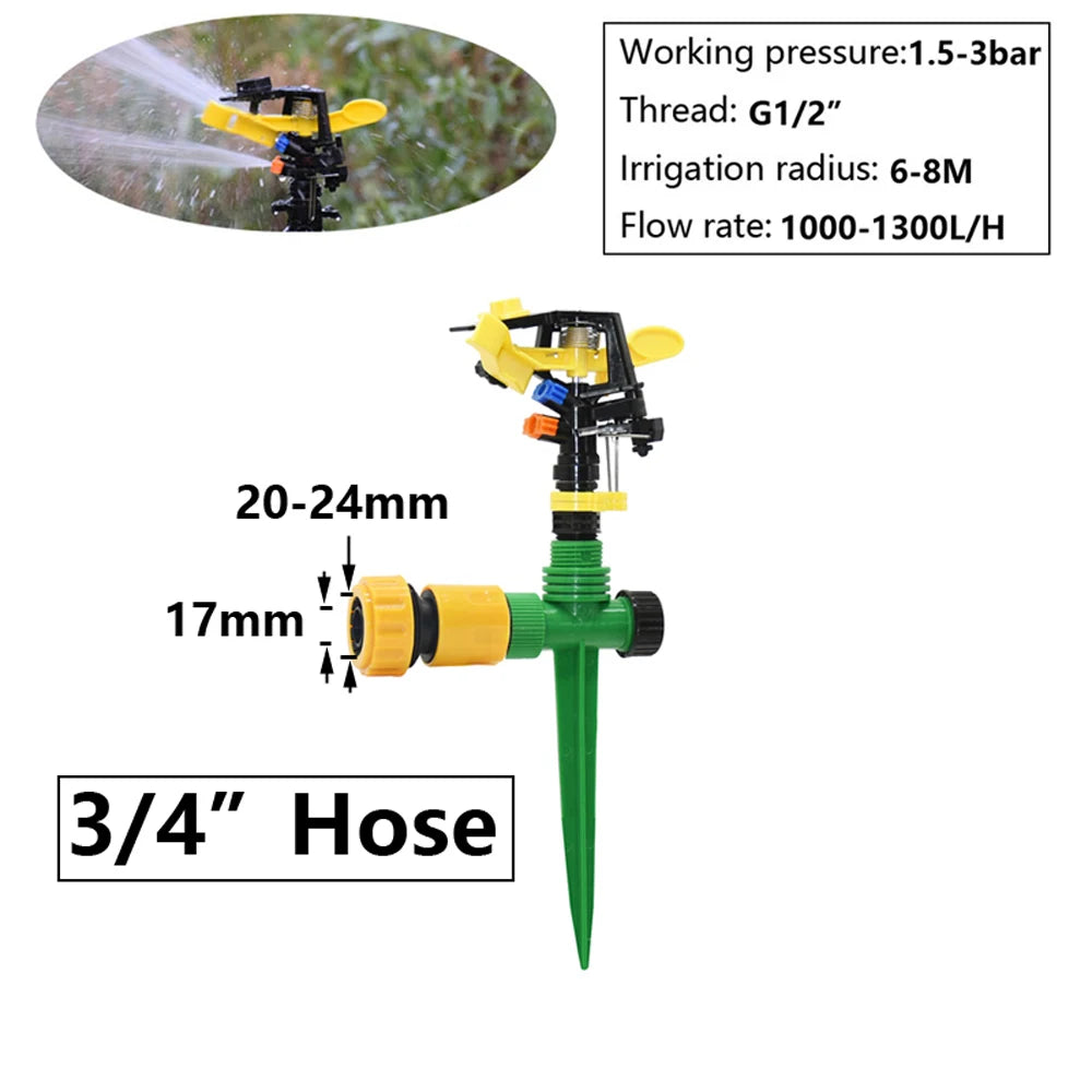 HydroSpin Rasensprenger 360° | 1/2" Außengewinde | 5–12 m Reichweite