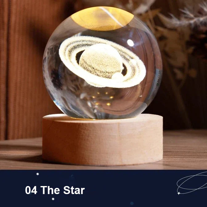 Astranova Galaxy Night Light | LED Crystal Ball with Milky Way Design | Warm White Light | Creative Gift for Kids & Adults