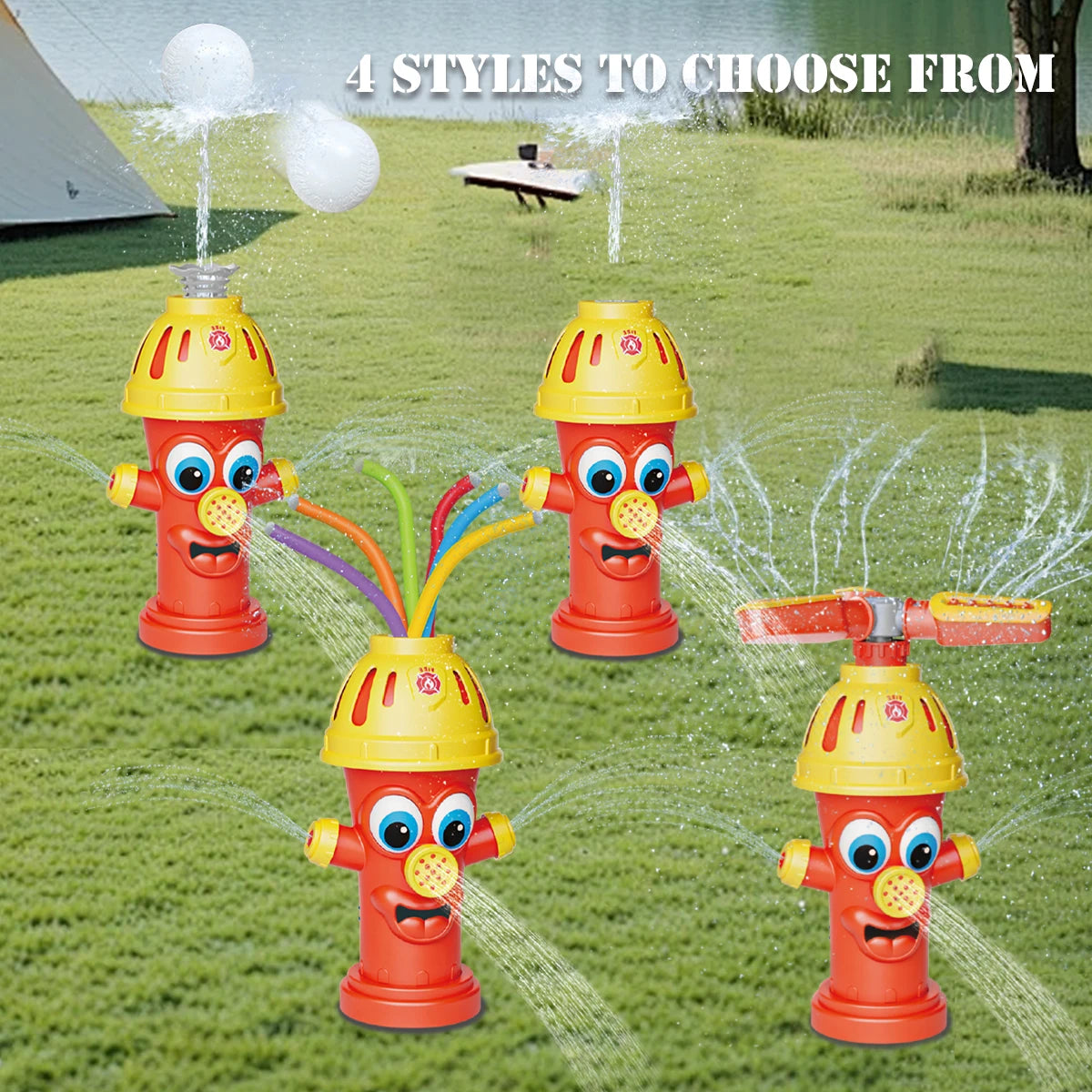 Splashino Hydranten-Wassersprinkler für Kinder | Garten-Wasserspielzeug | 360° Wasserspaß für Sommer & Outdoor