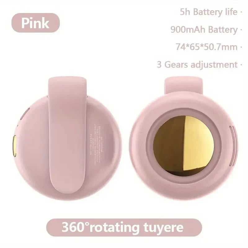 CLIPBREEZE Mini Fan without Blades | Quiet & Portable | With Clip, 360° Rotatable | USB-C Rechargeable | For Kids, Travel & Everyday Use