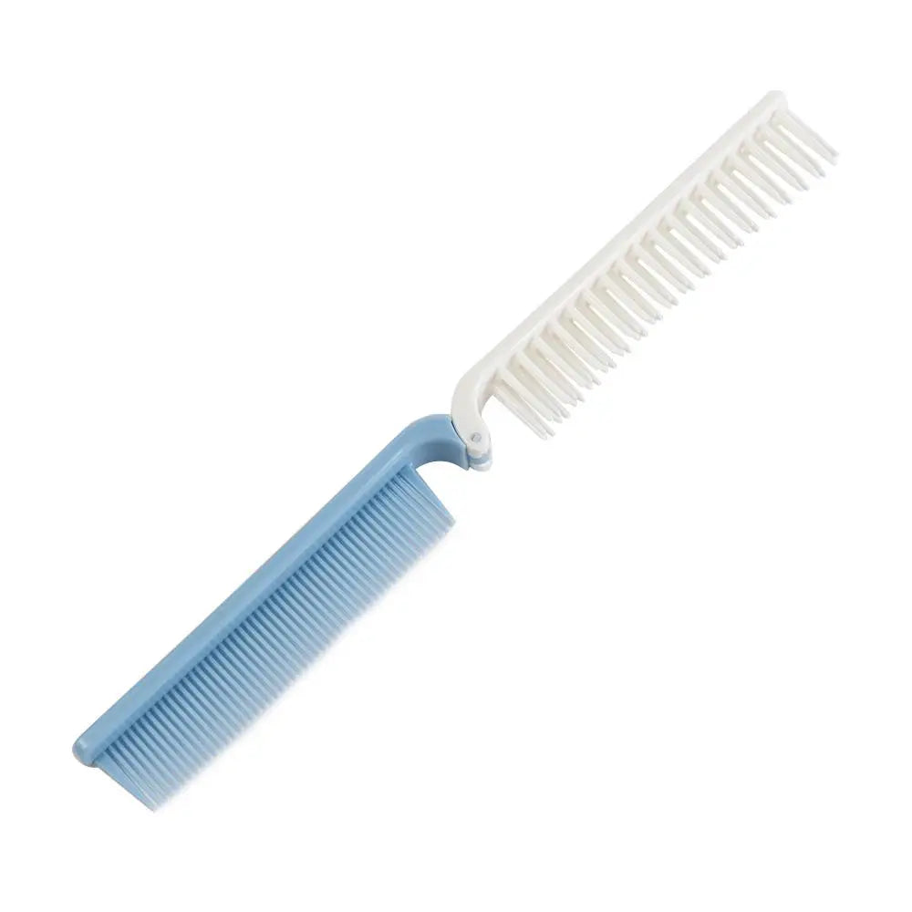 FOLIVIA Klappbare Haarbürste 2-in-1 | Antistatisch | Kompakt & Tragbar | Mit Spiegel | 19 cm Reisebürste