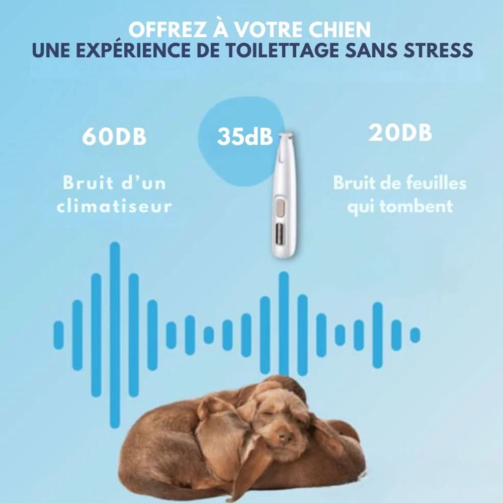 PawTrim Calm | Leiser Pfotentrimmer für Hunde & Katzen | LED-Licht | Keramikklingen | USB-Wiederaufladbar