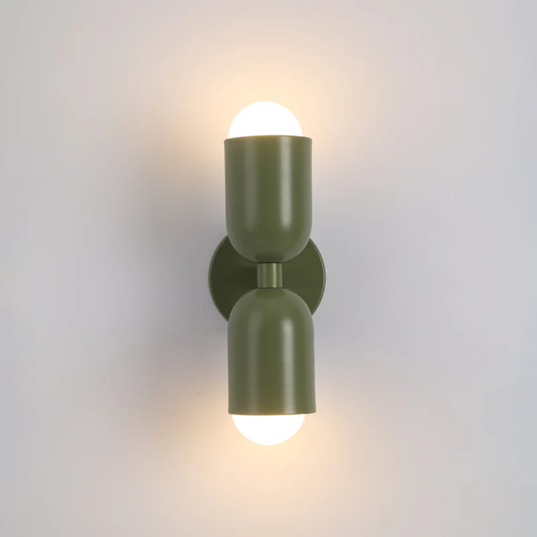 DuoGlow Wall Light | Double-Sided LED Lighting | Color Highlight for Your Home | Metal Housing in Green, Pink, or Red