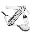 GearSpork Outdoor Cutlery 6-in-1 | Foldable Multi-Function Cutlery Made of Stainless Steel | Knife, Fork, Spoon, Can Opener & Bottle Opener | For Camping & Trekking