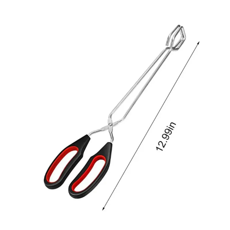 Gripflame Grill Tongs with Scissor Handle | 9/11/12 Inch | Heat Resistant & Non-Slip | BBQ Tongs for Meat, Bread & Vegetables | Ideal for Grill, Kitchen & Outdoor