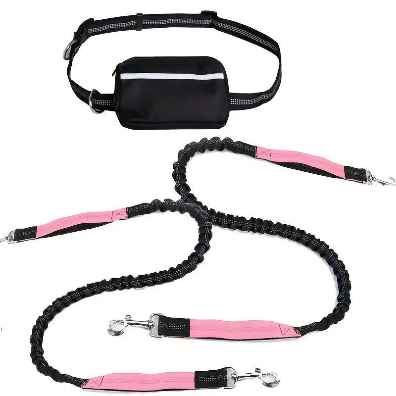 Walkora | Freihand-Hundeleine mit Stoßdämpfung | Verstellbarer Hüftgurt | Für Hunde von 20–36 kg