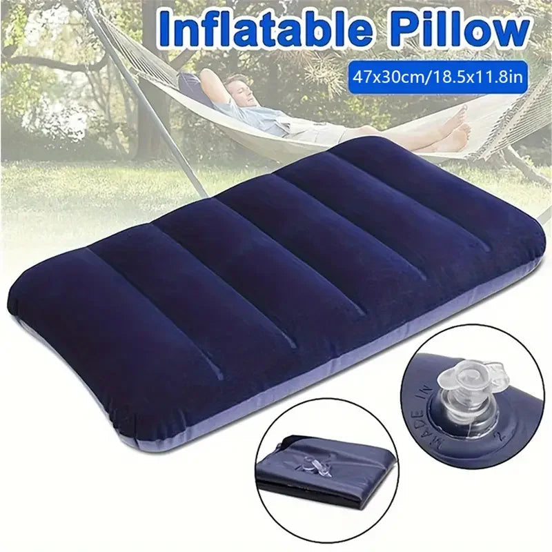 Inflatable Travel Pillow 47x30 cm | Foldable & Lightweight | AirNest Outdoor Air Cushion for Camping & Air Travel