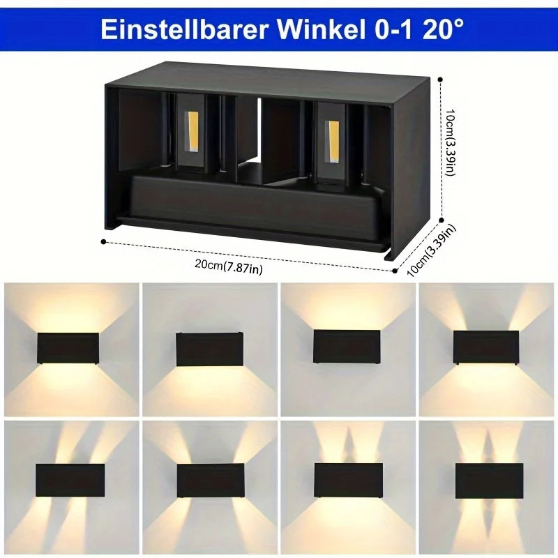 AuroBeam LED Wall Light 24W | Indoor & Outdoor | IP65 Waterproof | Up & Down Spotlights | Modern Design