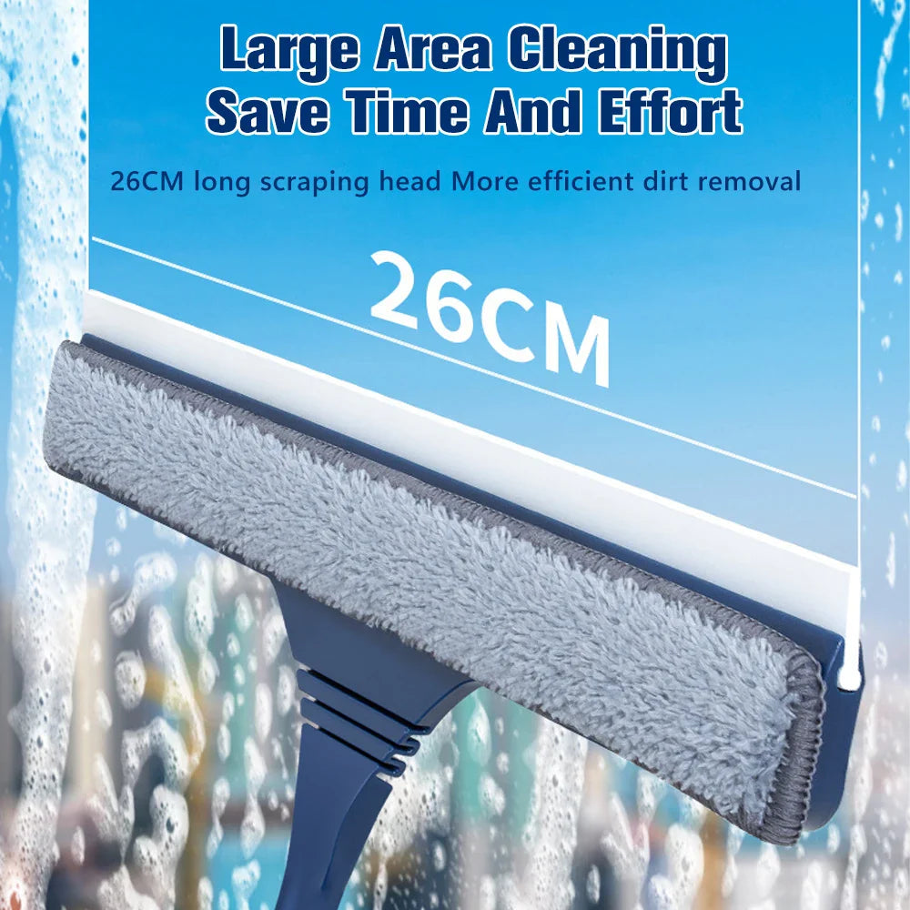FensterFlex 2-in-1 Window Cleaner | Adjustable Telescopic Handle | Squeegee & Microfiber Mop | For Windows, Glass & Frames