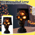 Gothic Table Lamp SkullFire | Halloween Skull Decoration | LED Ambient Light | 20 x 11 x 11 cm