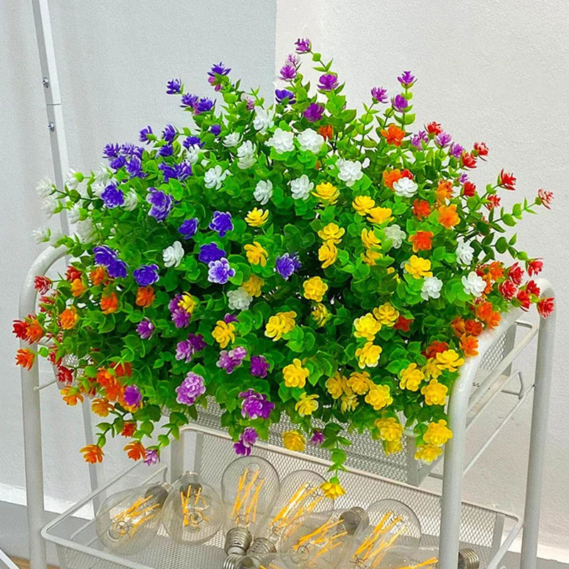 Artificial Flowers FloraSun | UV-Resistant & Weatherproof | Hanging Decorative Plants for Garden & Balcony | Low Maintenance & Evergreen