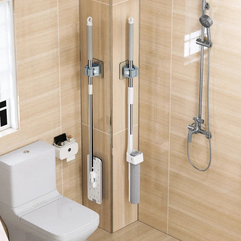 FixoGrip Mop Holder | Self-Adhesive & Waterproof | Wall Mount Without Drilling | Set of 4