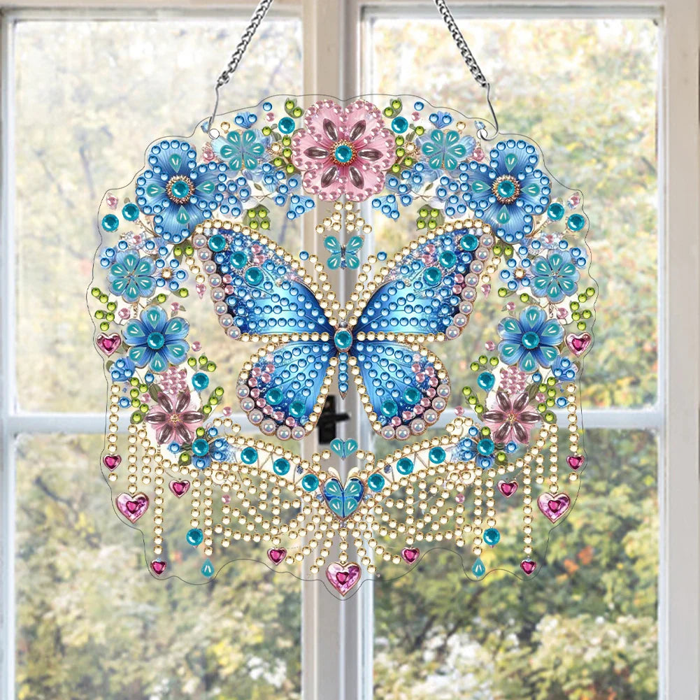 Butterfly Pendant | 5D DIY Diamond Painting | Double-Sided Acrylic | Sparkling Window Decoration