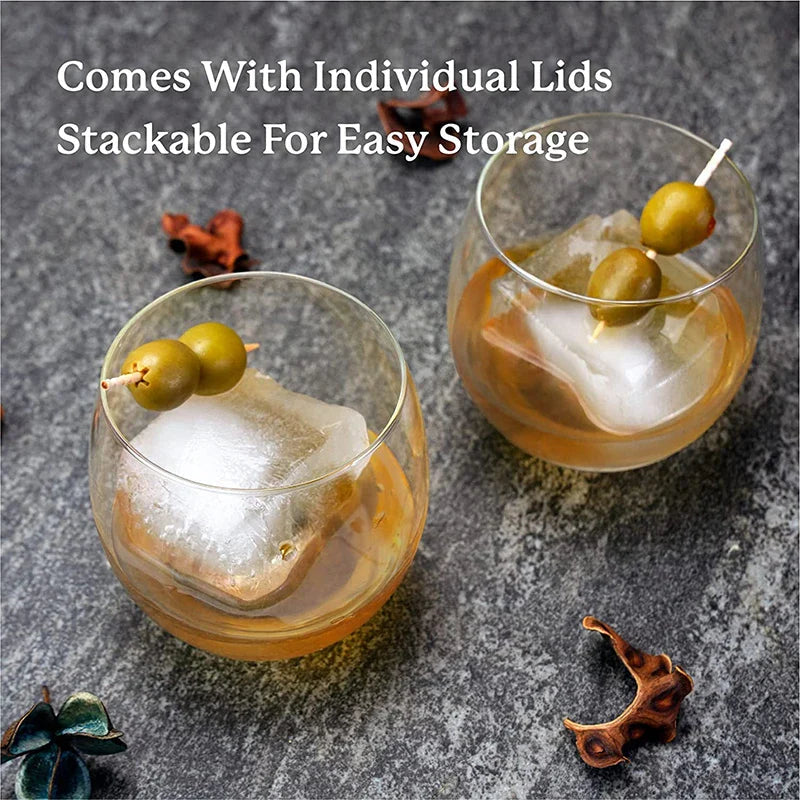 FrostForm Large Silicone Ice Cube Tray | BPA-Free & Flexible | For XXL Ice Cubes, Cocktails & Kitchen | Easy to Clean