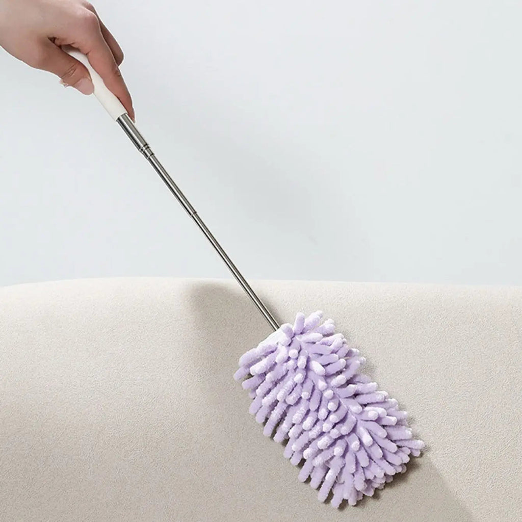 DUSTELLA Telescopic Dust Duster | Extendable to 80 cm | Microfiber Chenille & Stainless Steel Handle – For Ceilings, Furniture & Corners
