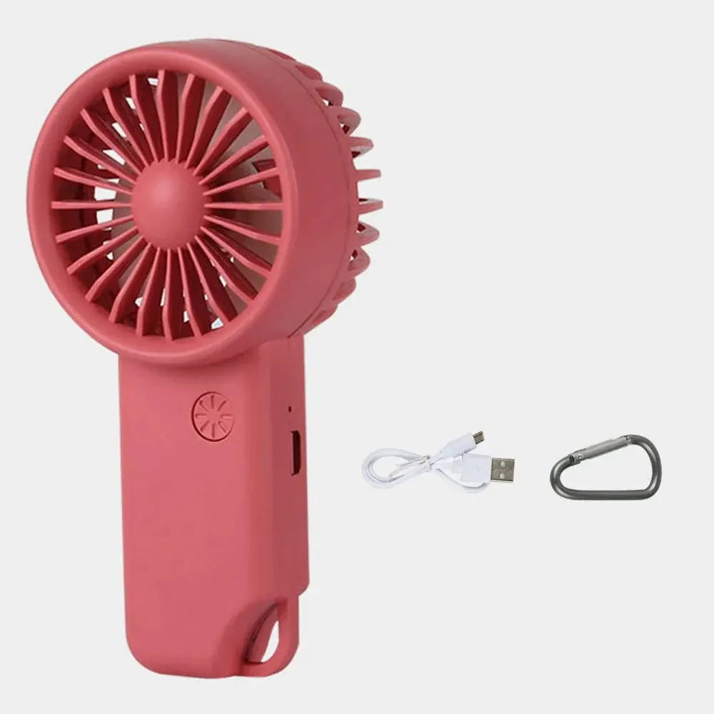 Brisola Mini Hand Fan with USB Charging | 3 Speed Levels & LED Display | Portable Battery Fan for Office, Travel & Sports