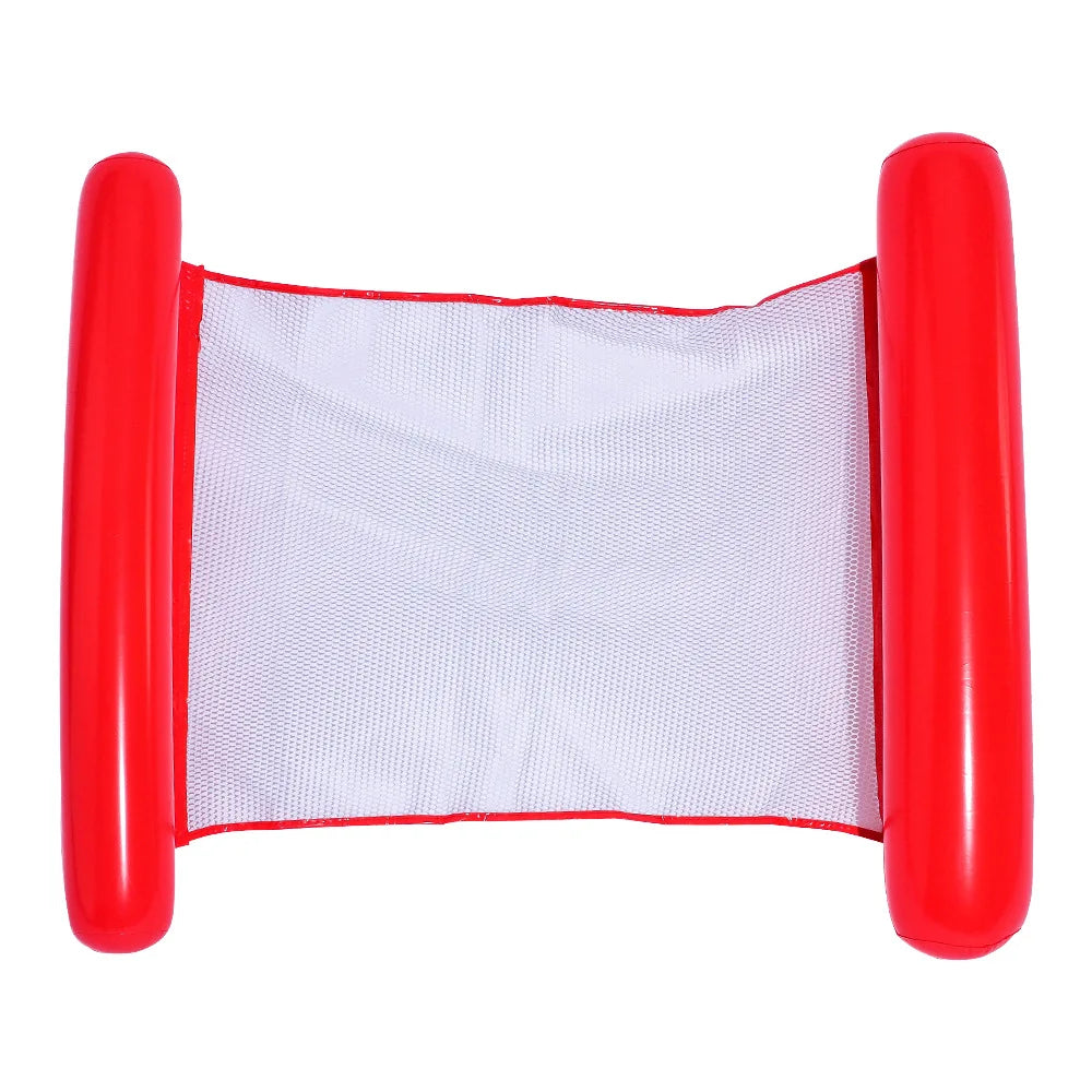 AQUAVIVA Inflatable Water Hammock | 130×70 cm | Foldable Pool Lounger with Backrest | Floating Bed for Pool, Beach & Vacation