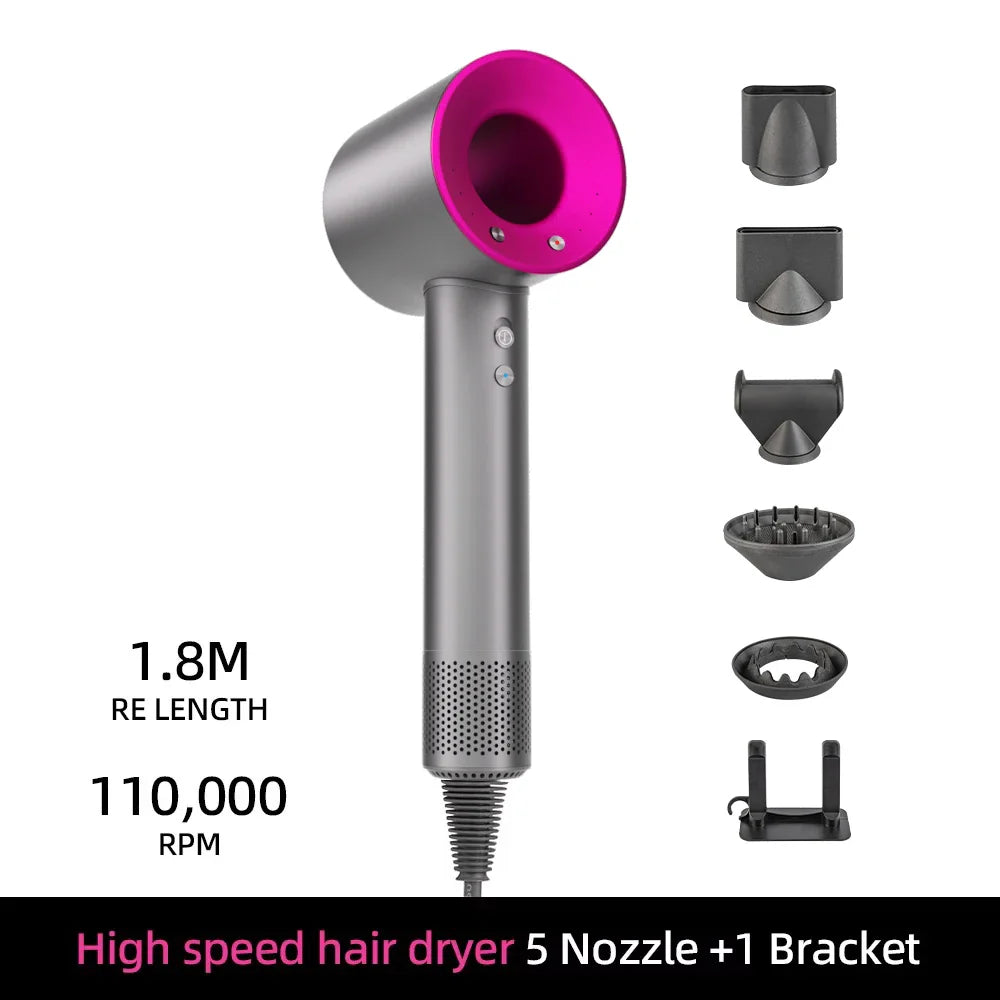Ion Hair Dryer | 200 Million Negative Ions | Intelligent Temperature Control | 110,000 RPM