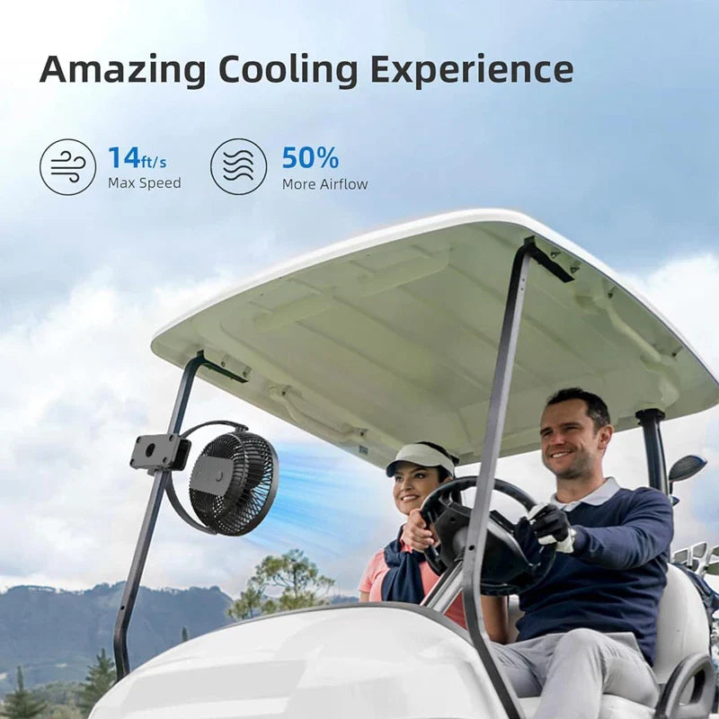 Clip Fan BreeziClip | 8-Inch | Quiet & Rechargeable | 10,000 mAh Battery | For Strollers, Camping & Home