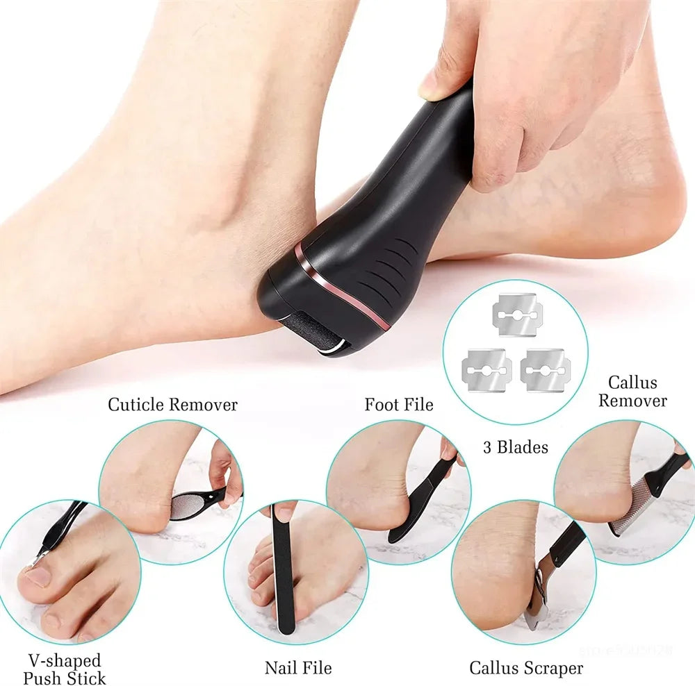 Electric Callus Remover Pediluxe Pro | With 3 Grinding Heads, LED & LCD | Rechargeable & IPX7 Waterproof | For Smooth & Well-Groomed Feet