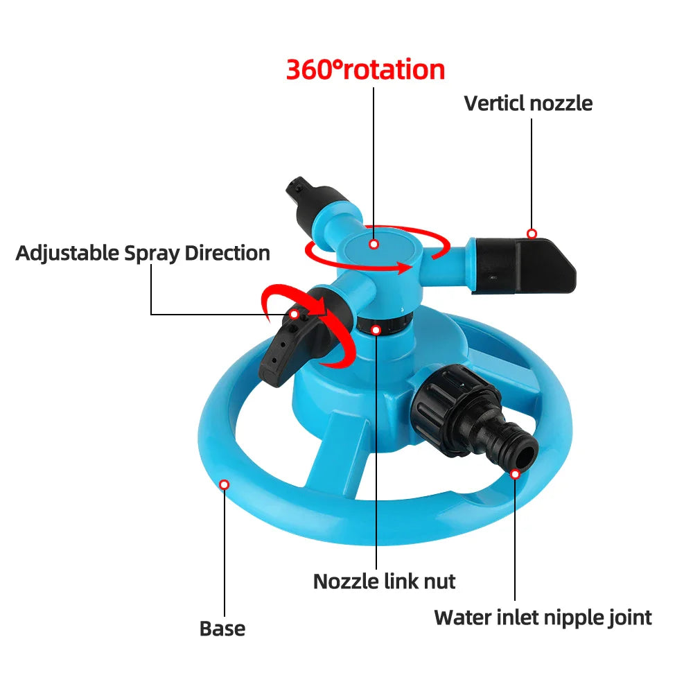 Hydrosia Lawn Sprinkler | 360° Rotation | Water-Saving & Durable | For Garden & Lawn Care