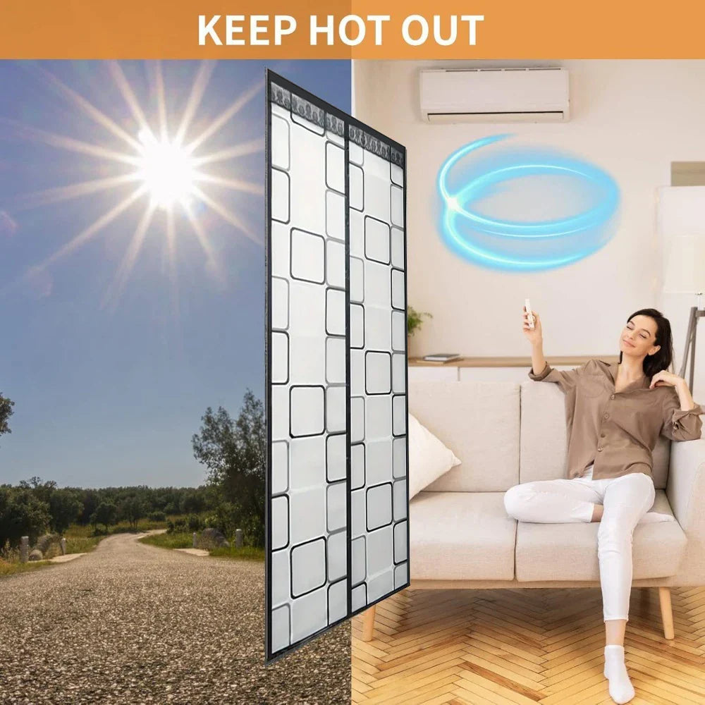 Climora | Thermal Door Curtain | Magnetic & Heat Insulating | Protection Against Cold & Drafts | Ideal for Winter & Climate Rooms