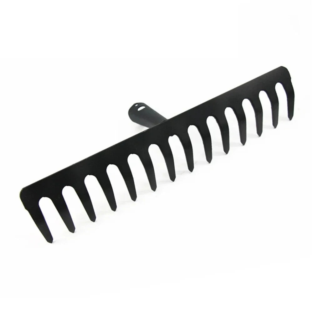 AgriZink Stainless Steel Garden Rake with 14 Tines | Durable Tool for Agriculture & Gardening | For Leaves, Hay, Soil & Mulch | High-Quality Soil Rake