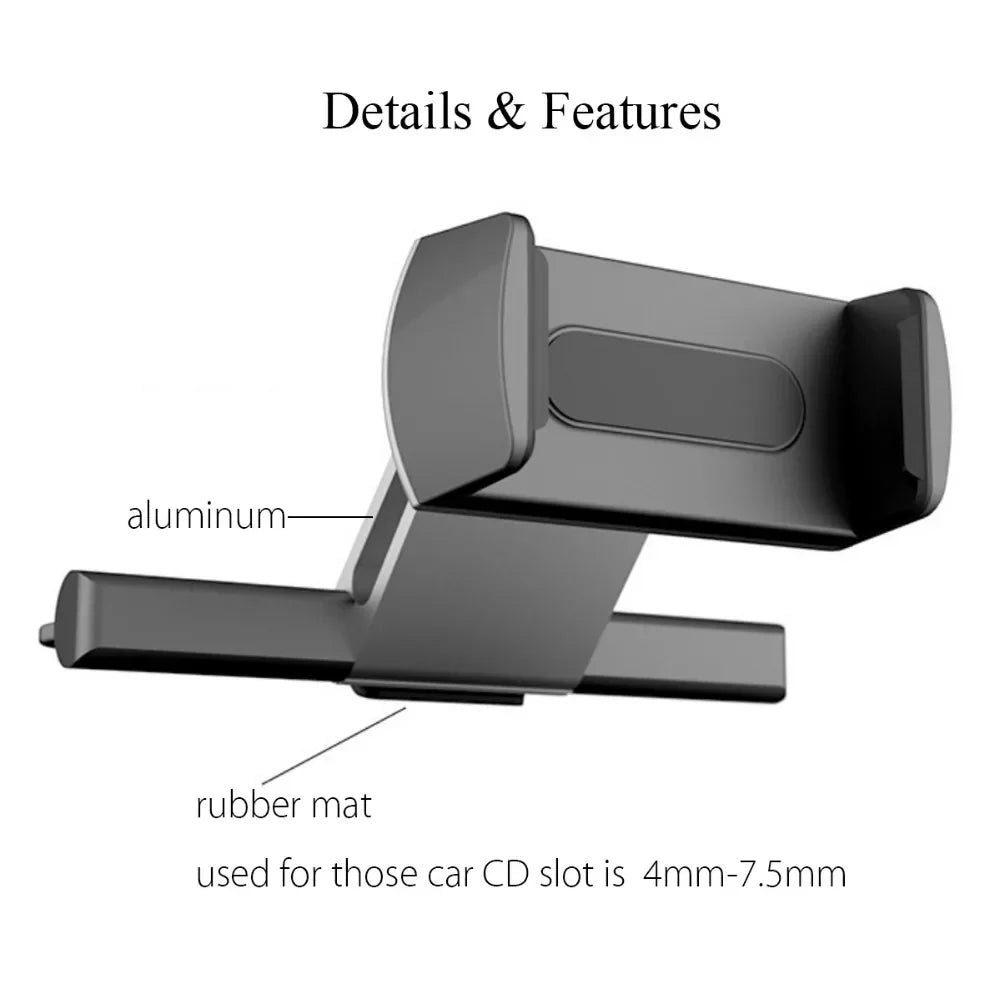 DriveFlexx Car Phone Holder CD Slot | 360° Rotatable | Stable & Universal | Flexible Lazy Arm