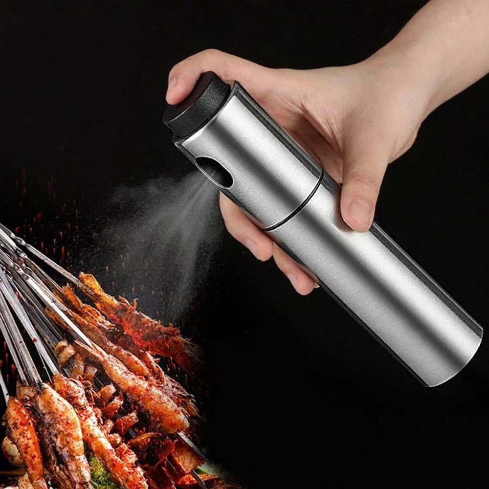 CULINARA FineMist Oil Sprayer | 100 ml Stainless Steel Spray Bottle | For Oil, Vinegar & BBQ | Refillable & Fine-Dosing