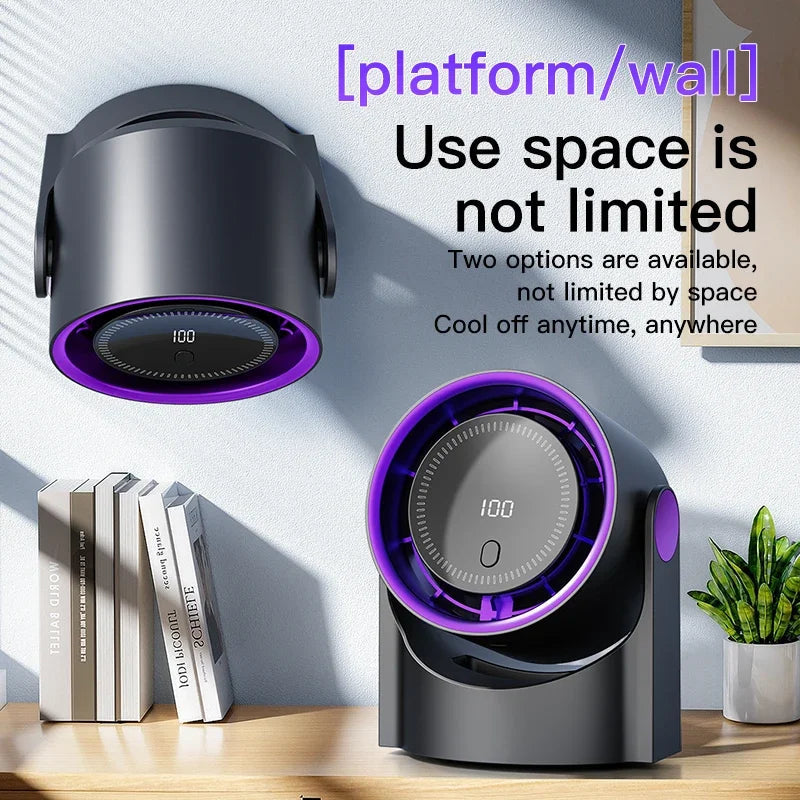 Airiqo Bladeless USB Fan | 100 Levels | Whisper-Quiet & Energy Efficient | Portable & Wall Mountable