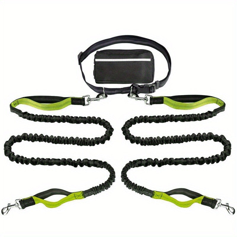 Walkora | Freihand-Hundeleine mit Stoßdämpfung | Verstellbarer Hüftgurt | Für Hunde von 20–36 kg