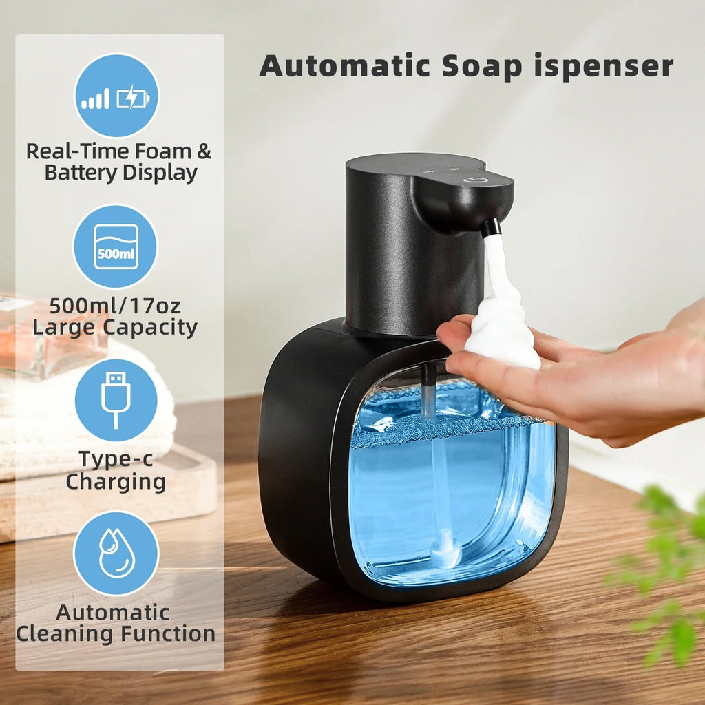Automatic Soap Dispenser Foamello | Wall Mounted | 500 ml | Rechargeable & Touchless | Sensor-Operated Foam Function
