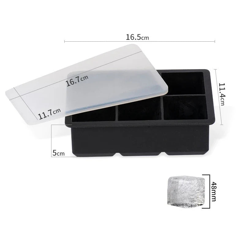 FrostForm Large Silicone Ice Cube Tray | BPA-Free & Flexible | For XXL Ice Cubes, Cocktails & Kitchen | Easy to Clean