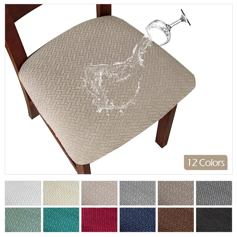 CasaLino | Waterproof Chair Seat Covers | Elastic & Washable | Checked Design | 4 Variants | For Kitchen & Dining Room