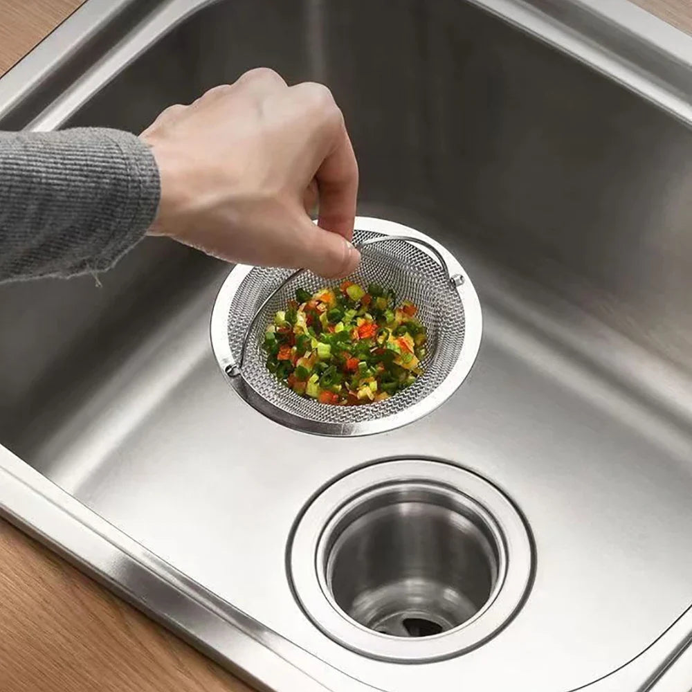 DrainGuard Inox Sink Strainer | Stainless Steel Drain Filter for Kitchen & Bathroom | Catches Food Waste & Hair | Rustproof & Durable