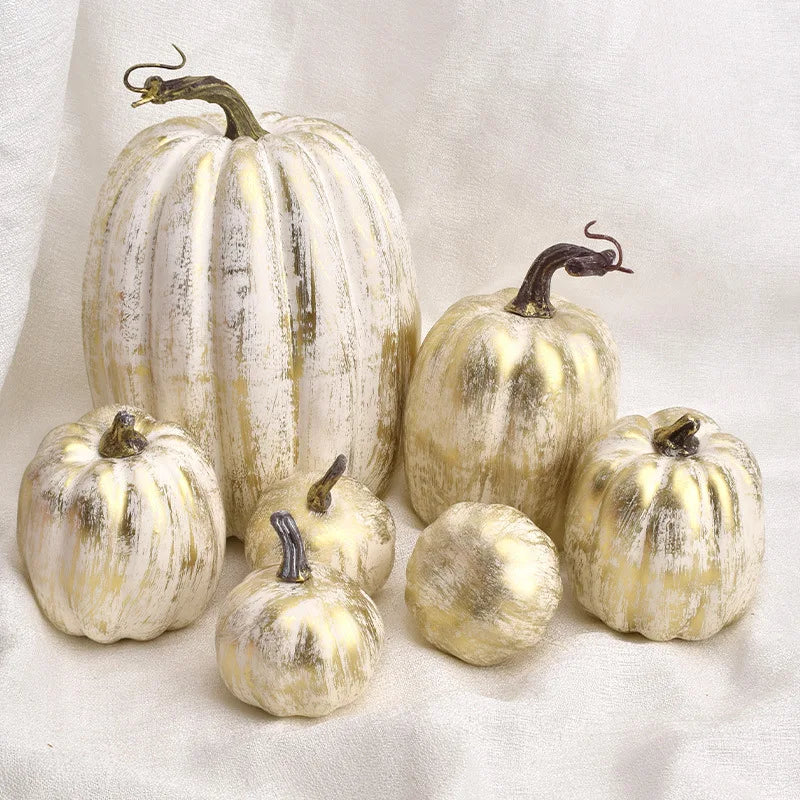 Decorative Pumpkins PumpkinCharm | 7-Piece Set | Autumn & Halloween Decor | Lightweight & Reusable
