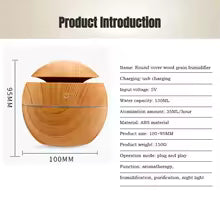 AeroMist Humidifier 130 ml | Whisper-quiet <35 dB | USB Powered & LED Light | With Aroma Oil Function