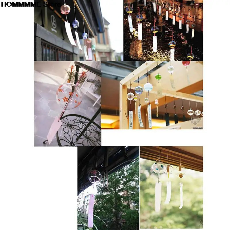 Glass Wind Chime Hanabira | Japanese Style | Clear Sound & Decorative Pendant | Handmade