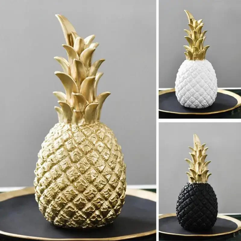 Decorative Pineapple Gold | Tropical Elegance | High-Quality Resin | 3 Sizes