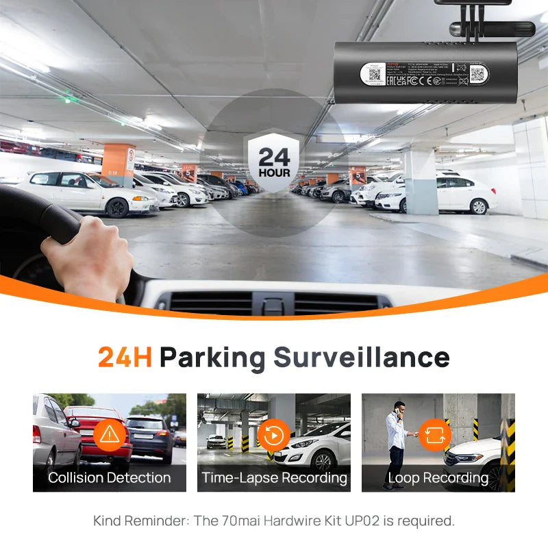 Dashcam Car 1080P | Voice Control & Night Vision | 24h Parking Surveillance | RoadGuardian M200 WiFi