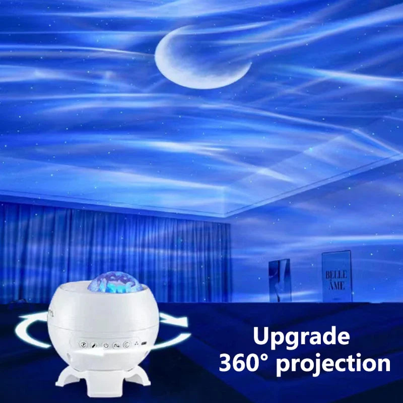Auroria Northern Lights Projector | 3-in-1 Aurora, Stars & Moon | Bluetooth Speaker & White Noise | 360° Galaxy Night Light