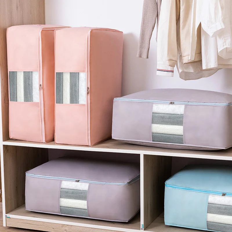 Foldable Dress Storage Bag | For Blankets, Pillows & Clothes | SoftStow Non-Woven Fabric Organizer