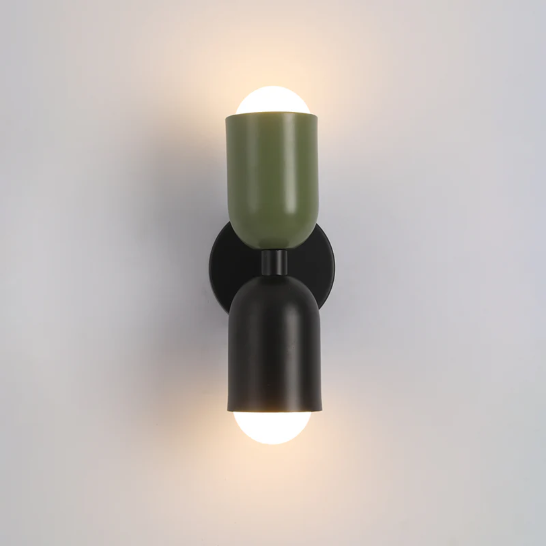 DuoGlow Wall Light | Double-Sided LED Lighting | Color Highlight for Your Home | Metal Housing in Green, Pink, or Red