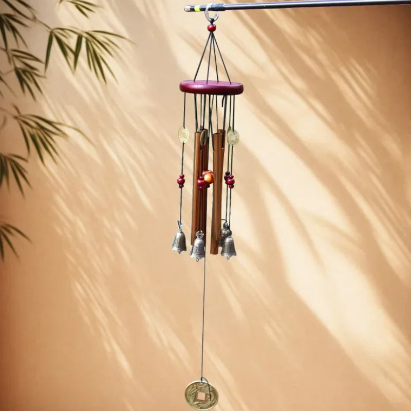 FortuneChime | Large Metal Wind Chime with Sound Tubes | Wood & Metal | For Garden & Home
