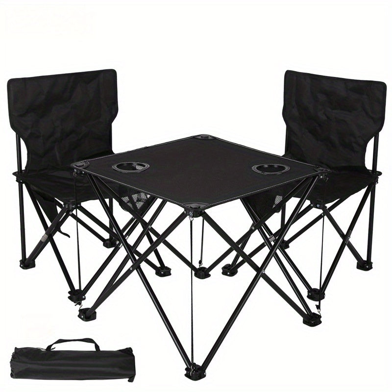 Foldable Garden Seating Set Campafleur | 2 Chairs & 1 Table | Floral Pattern | Portable & Weatherproof