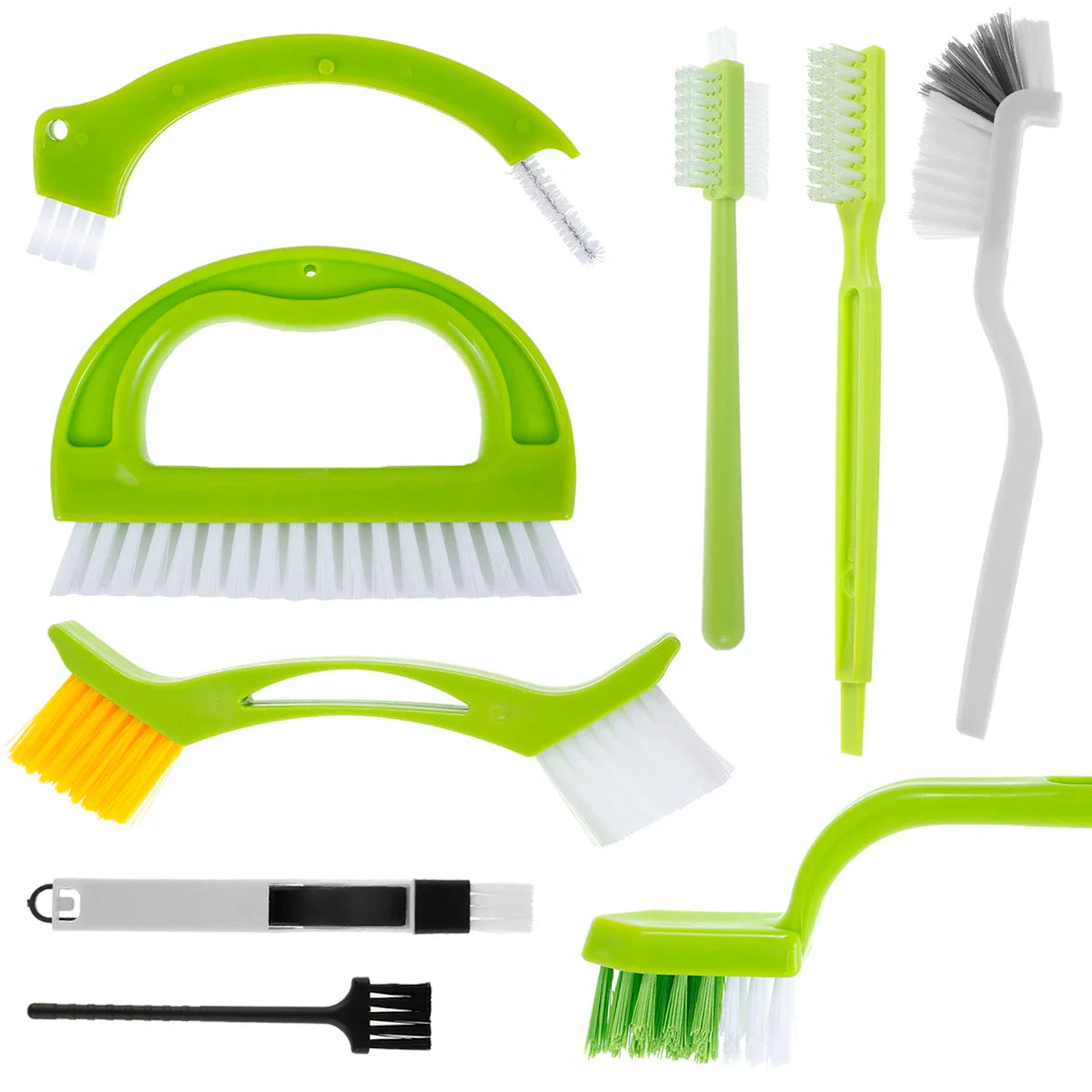 Fugenix Cleaning Brush Set | 9-Pack Joint & Groove Brushes | Ergonomic & Reusable | For Bathroom, Kitchen & Windows
