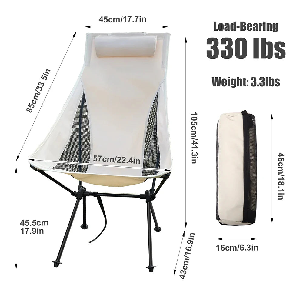 CAMPEROX Folding Chair Outdoor | Load Capacity up to 150 kg | Aluminum Frame & Tear-Resistant Fabric | For Camping, Beach & Garden