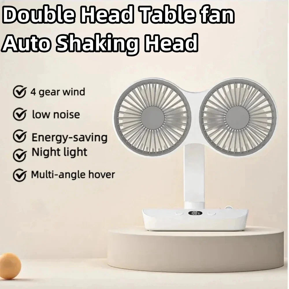 Brisano Table Fan Cordless | 8000mAh Battery | 90° Oscillating & 4-Speed Wind | LED Display & USB Charging